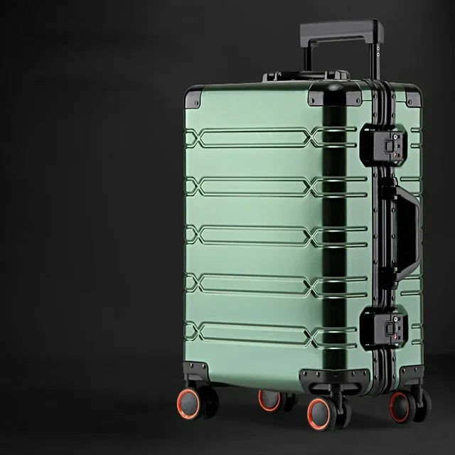 Unisex Luxury Aluminum-Magnesium Business Travel Suitcase