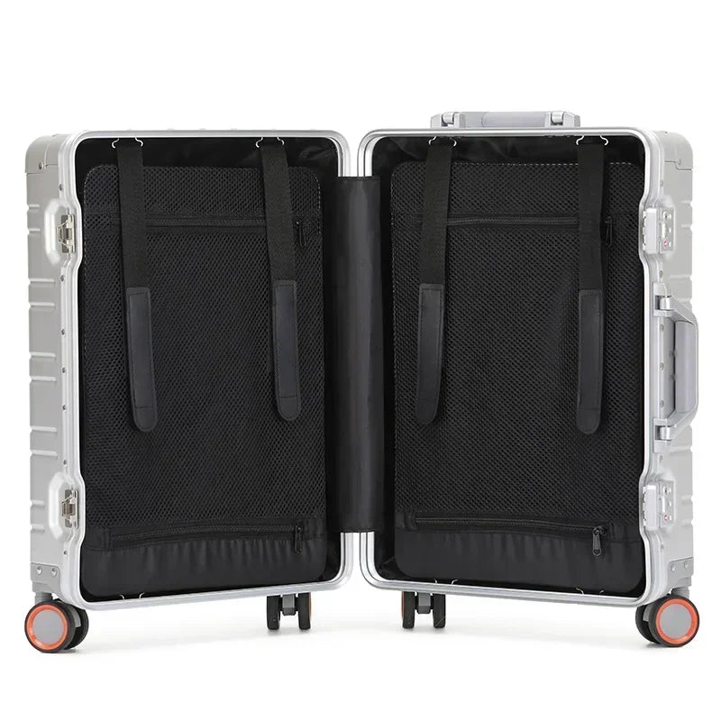Unisex Luxury Aluminum-Magnesium Business Travel Suitcase