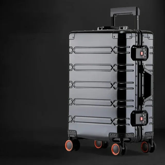 Unisex Luxury Aluminum-Magnesium Business Travel Suitcase