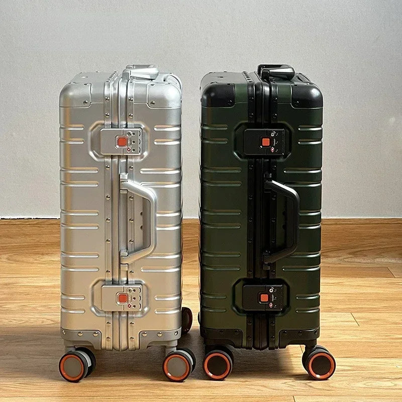Unisex Luxury Aluminum-Magnesium Business Travel Suitcase