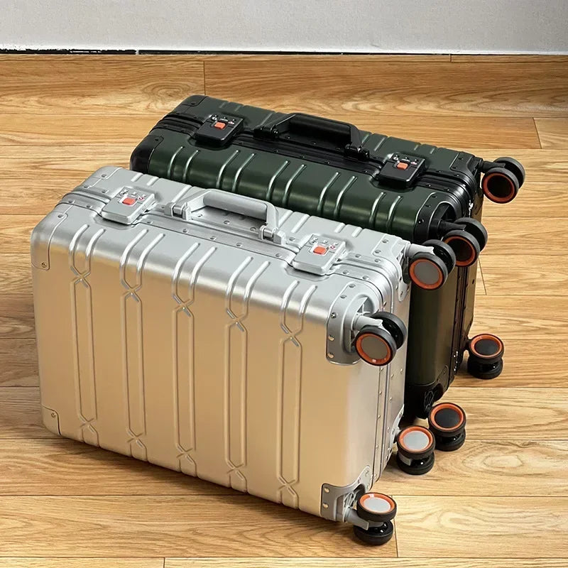Unisex Luxury Aluminum-Magnesium Business Travel Suitcase