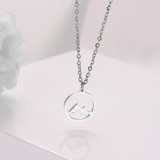 Unisex Mountain Peak Necklace in Stainless Steel
