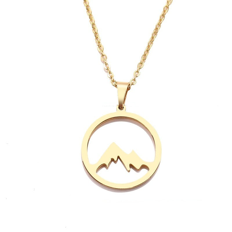 Unisex Mountain Peak Necklace in Stainless Steel