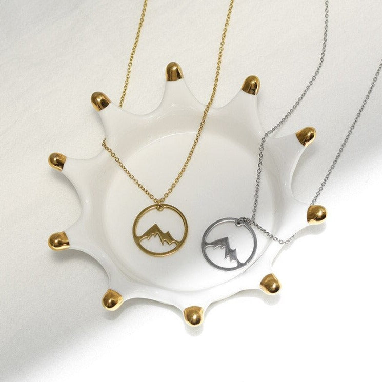 Unisex Mountain Peak Necklace in Stainless Steel