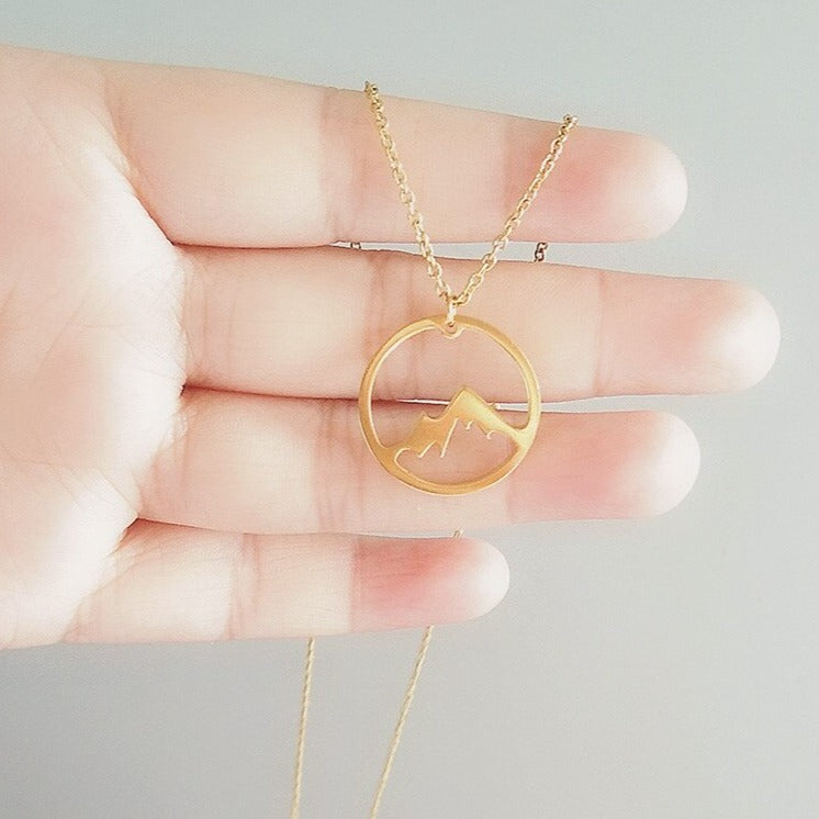 Unisex Mountain Peak Necklace in Stainless Steel