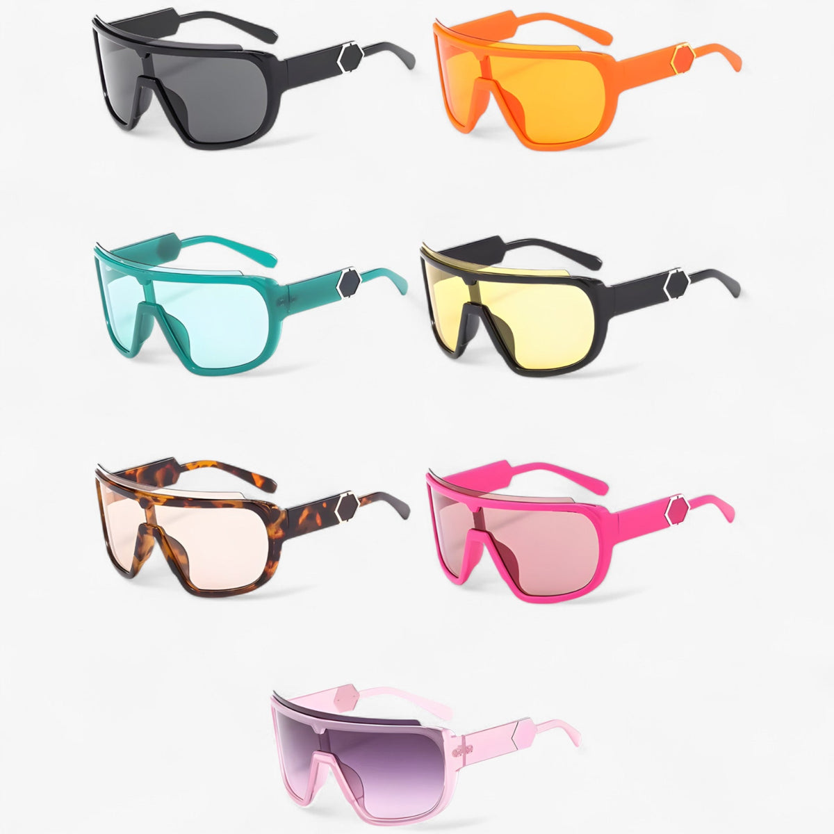 Unisex Oversized Wraparound Sunglasses with UV400 Protection