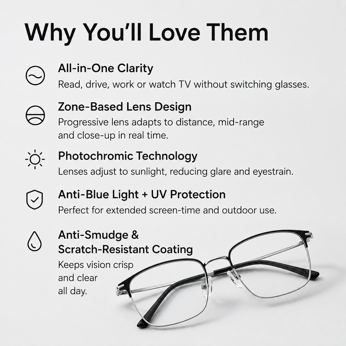 Unisex Progressive Multifocal Glasses