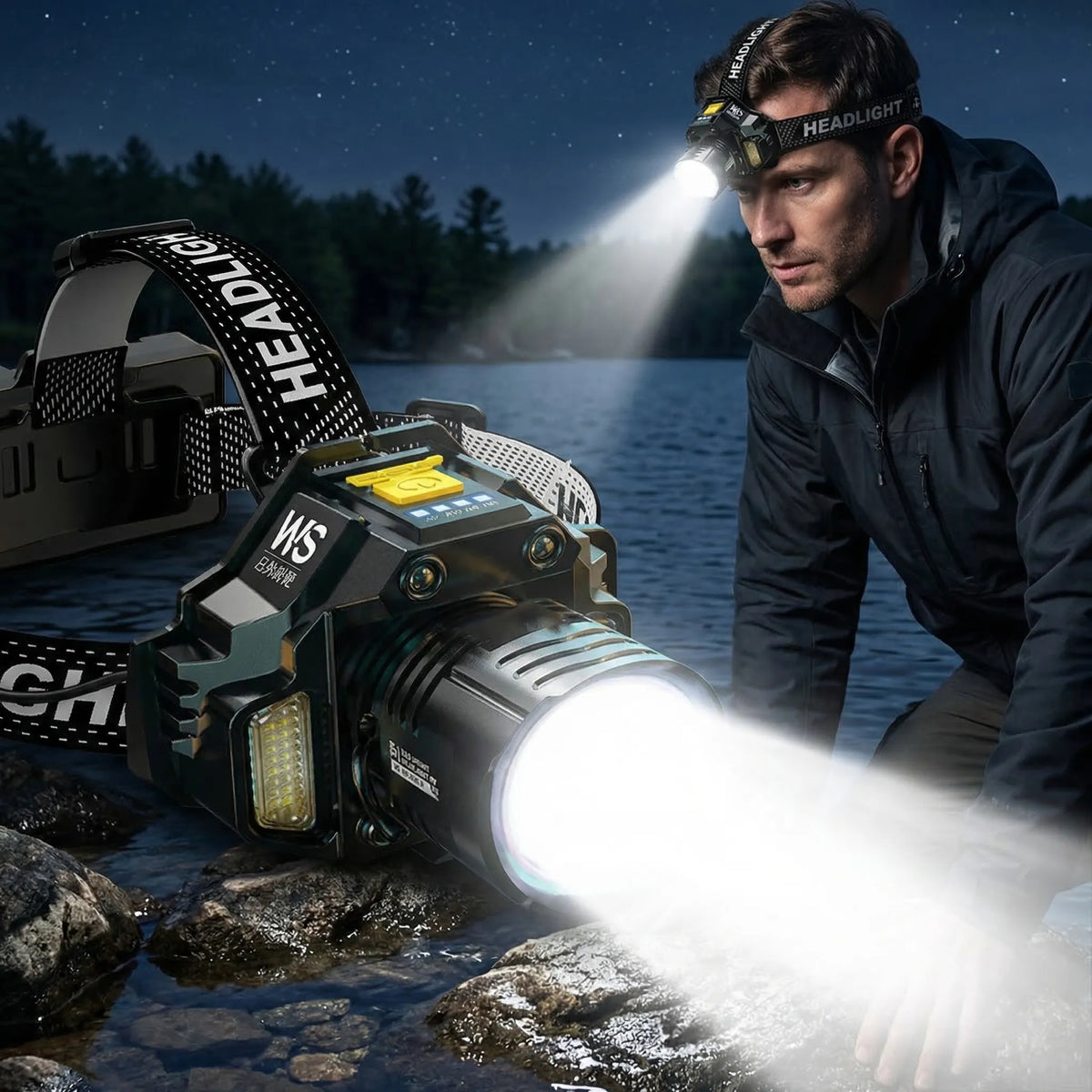 Unisex Rechargeable COB LED Headlamp for Outdoor Activities