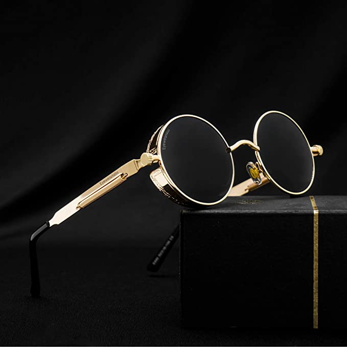 Unisex Retro Round Sunglasses with UV400 Protection