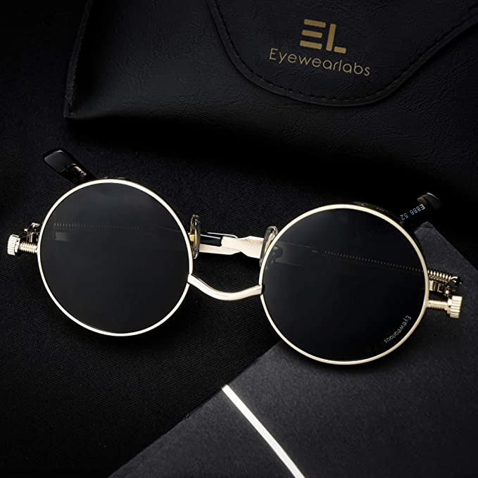 Unisex Retro Round Sunglasses with UV400 Protection