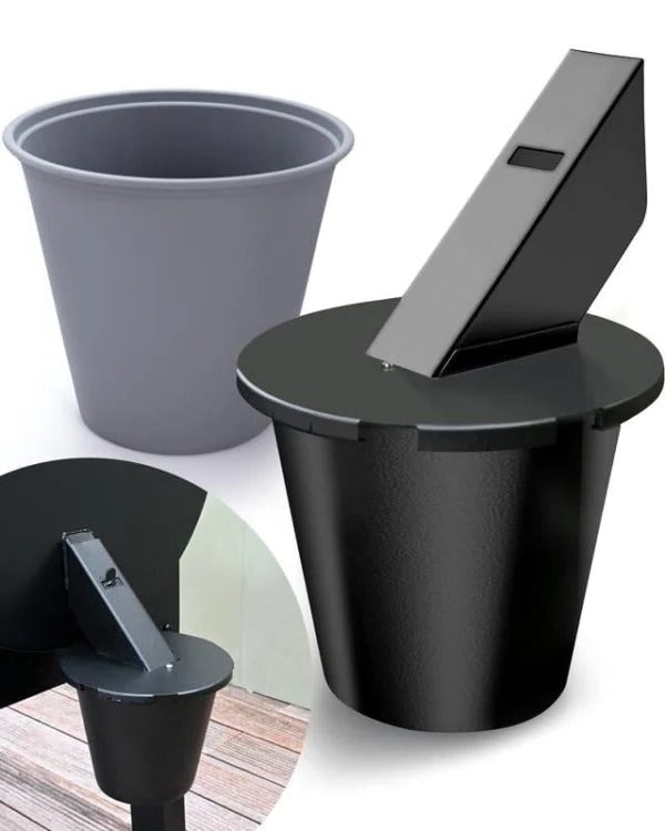 Upgraded Grill Grease Catcher with Secure Lid and Reusable Liner