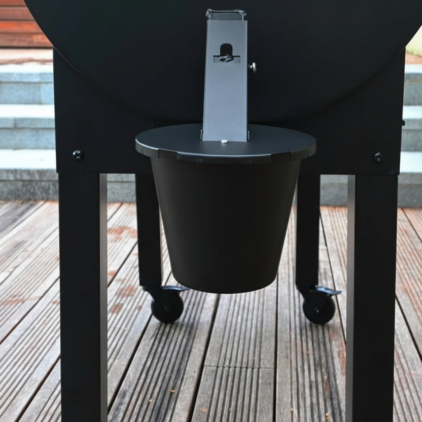 Upgraded Grill Grease Catcher with Secure Lid and Reusable Liner