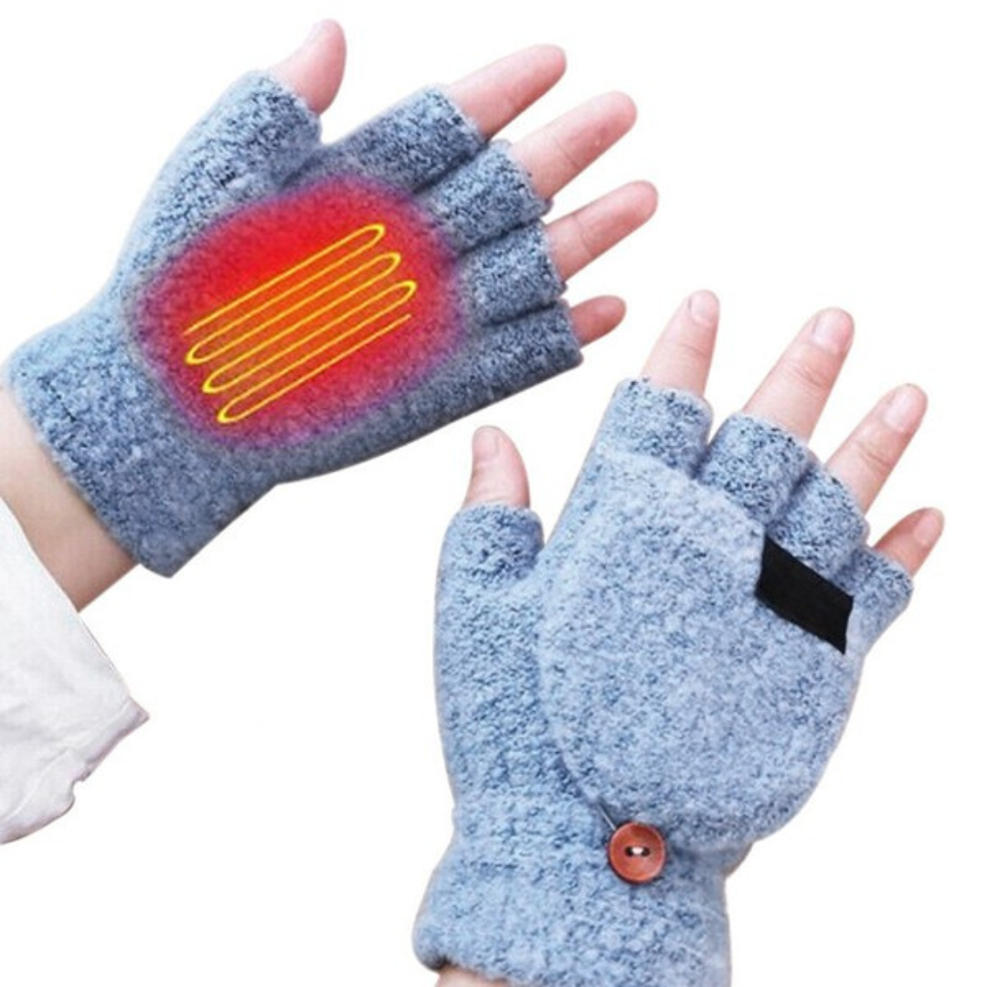 USB Electric Heated Fingerless Winter Gloves – Soft, Breathable, Ideal for Touchscreens