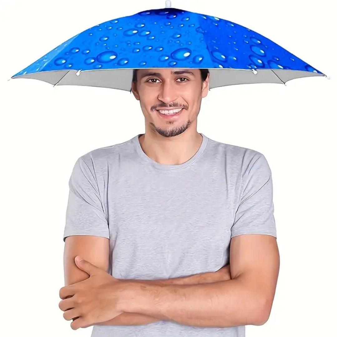 UV-Blocking Umbrella Hat with Wide Canopy and Foldable Design