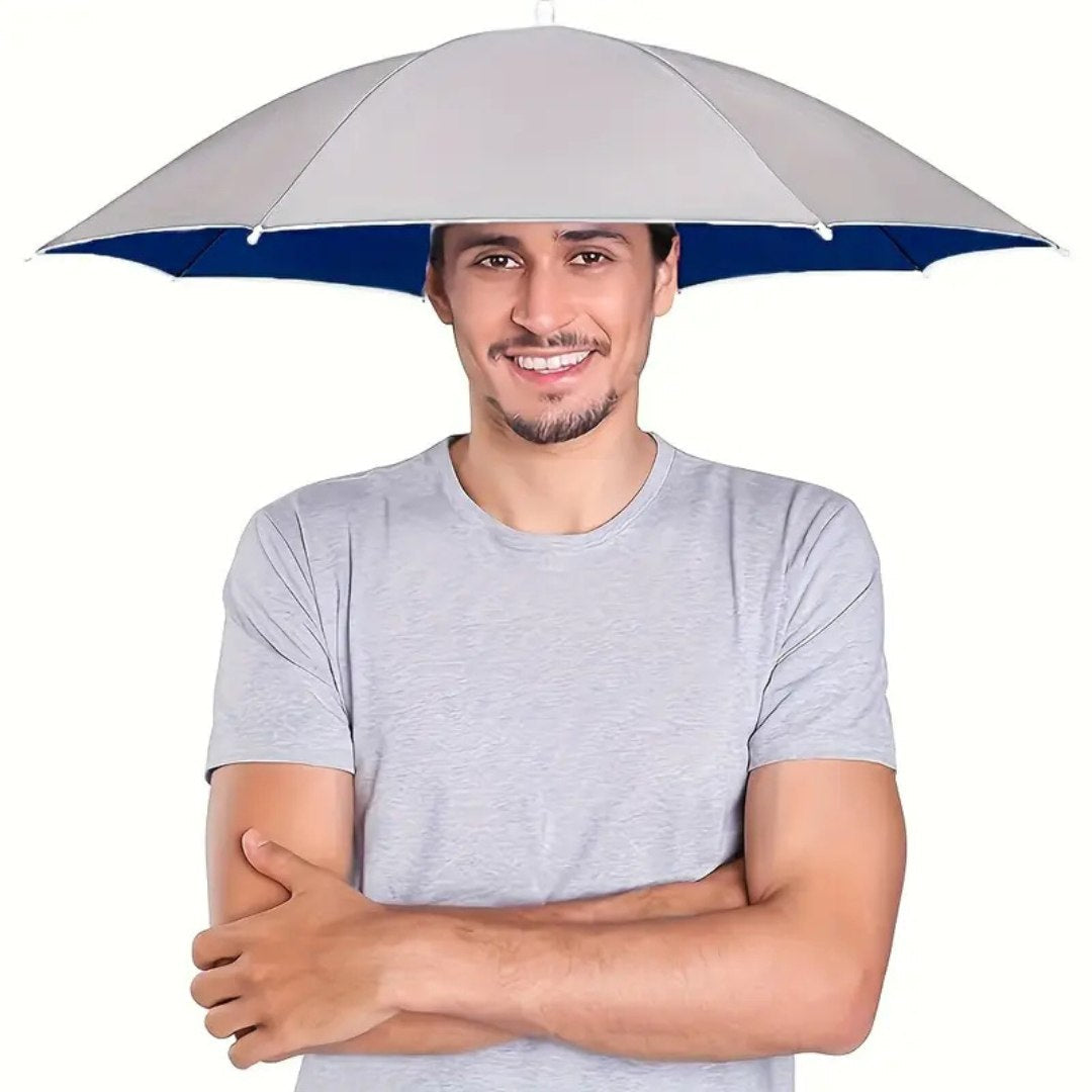 UV-Blocking Umbrella Hat with Wide Canopy and Foldable Design