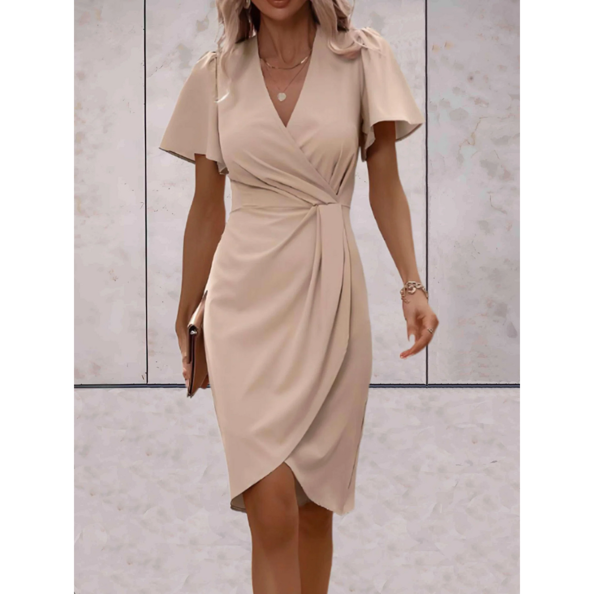V-Neck Wrap Dress for Parties and Special Occasions