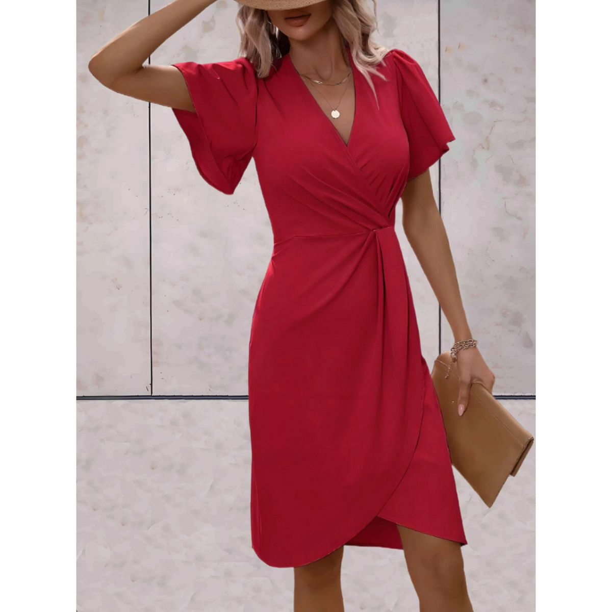V-Neck Wrap Dress for Parties and Special Occasions