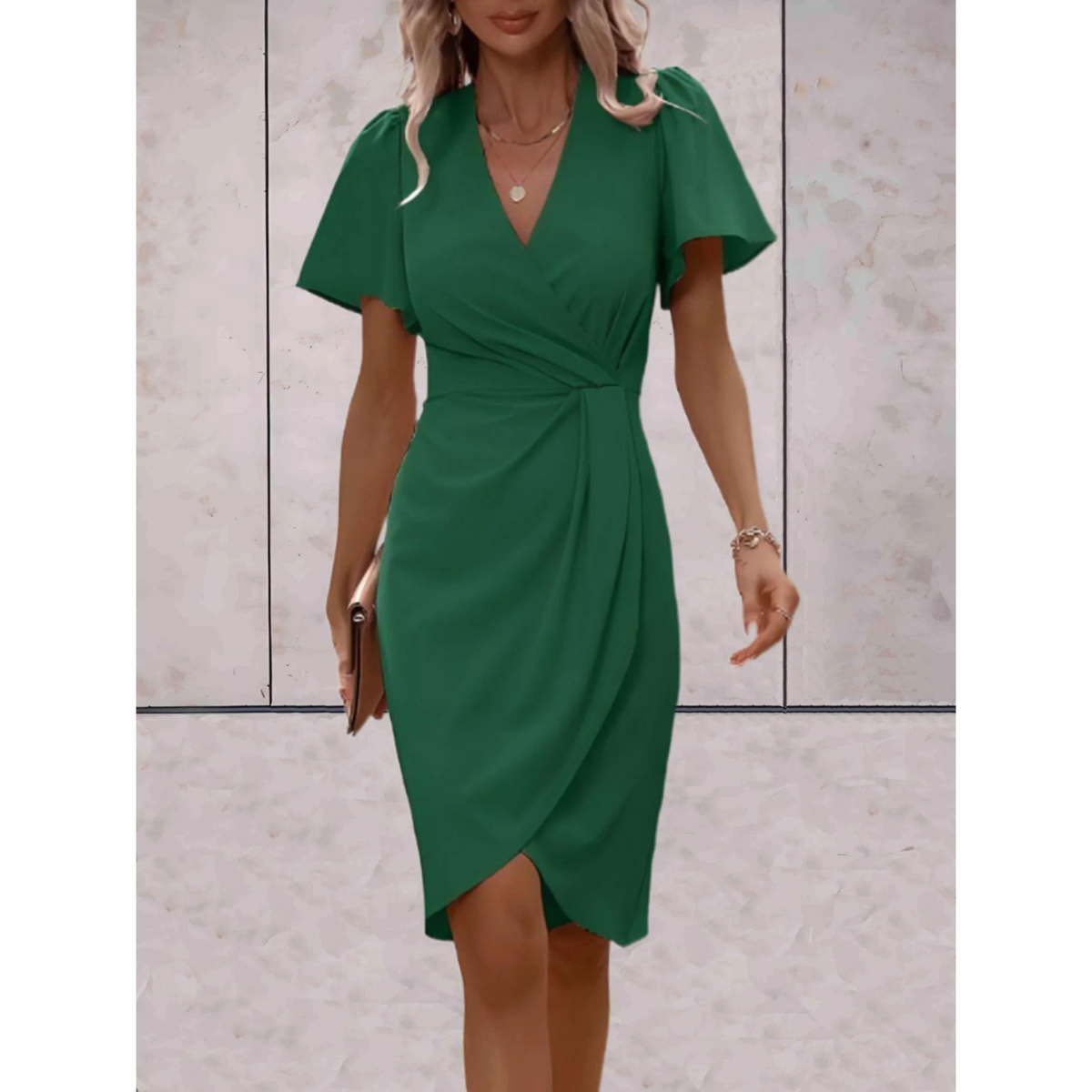 V-Neck Wrap Dress for Parties and Special Occasions