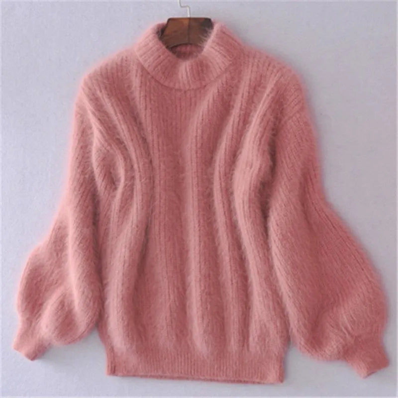 Vintage Loose-Fit Solid Colour Sweater