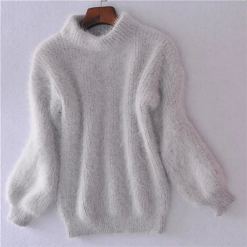 Vintage Loose-Fit Solid Colour Sweater