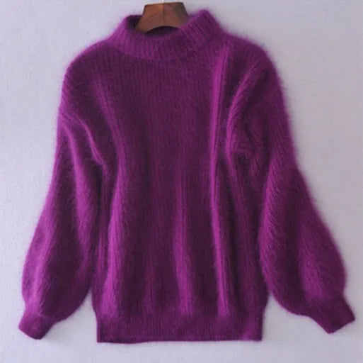 Vintage Loose-Fit Solid Colour Sweater
