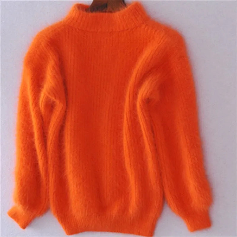 Vintage Loose-Fit Solid Colour Sweater