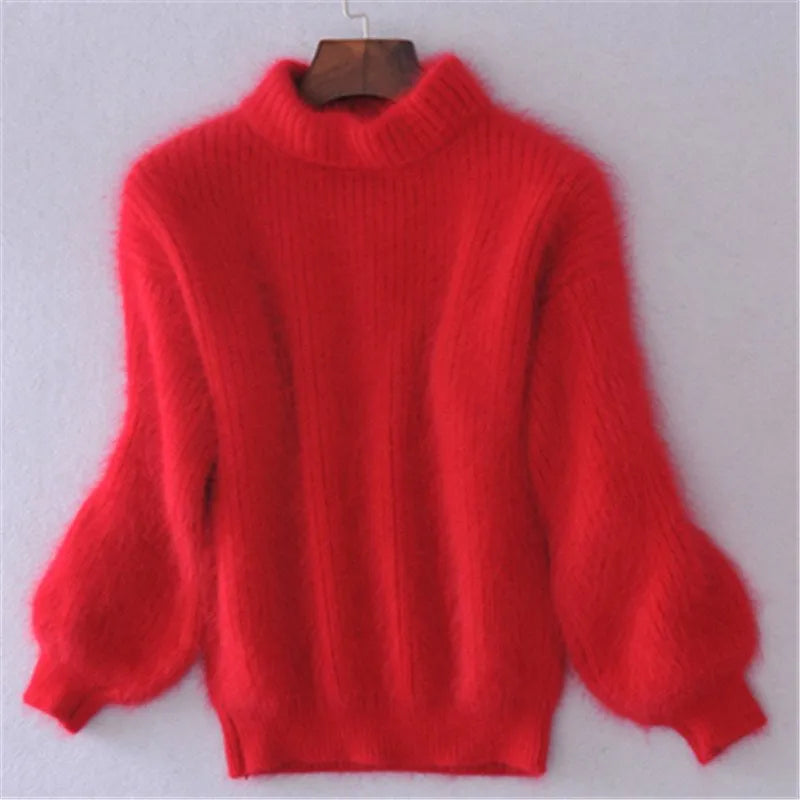 Vintage Loose-Fit Solid Colour Sweater