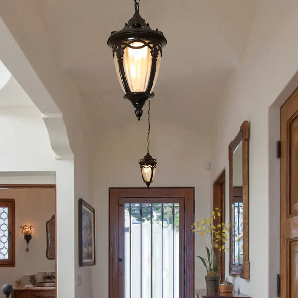 Vintage Metal and Glass Pendant Light – Retro Ceiling Fixture for Living Room and Dining Room