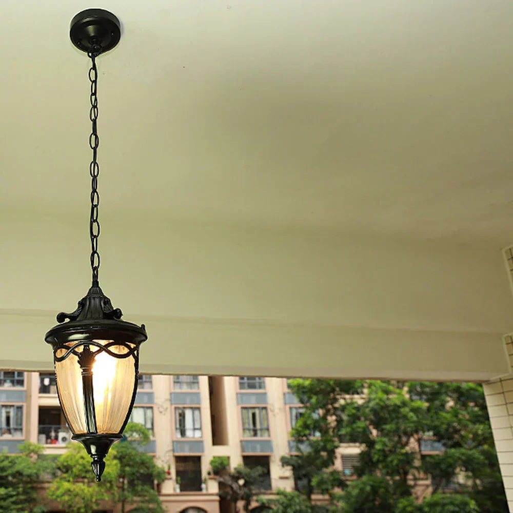 Vintage Metal and Glass Pendant Light – Retro Ceiling Fixture for Living Room and Dining Room