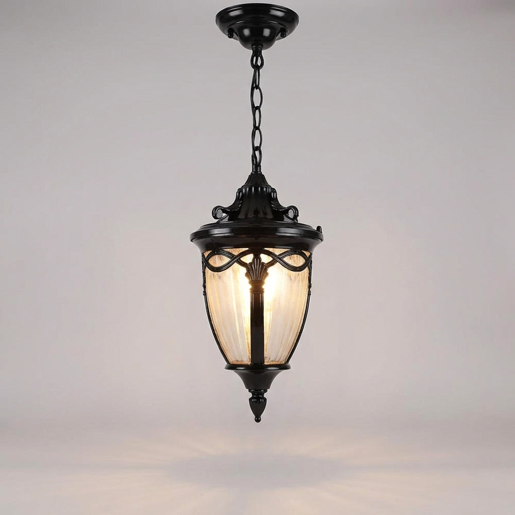 Vintage Metal and Glass Pendant Light – Retro Ceiling Fixture for Living Room and Dining Room