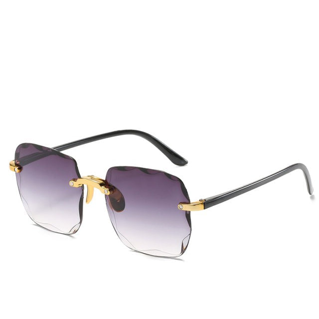 Vintage-Style Rimless Sunglasses with UV400 Protection