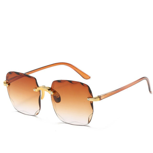 Vintage-Style Rimless Sunglasses with UV400 Protection