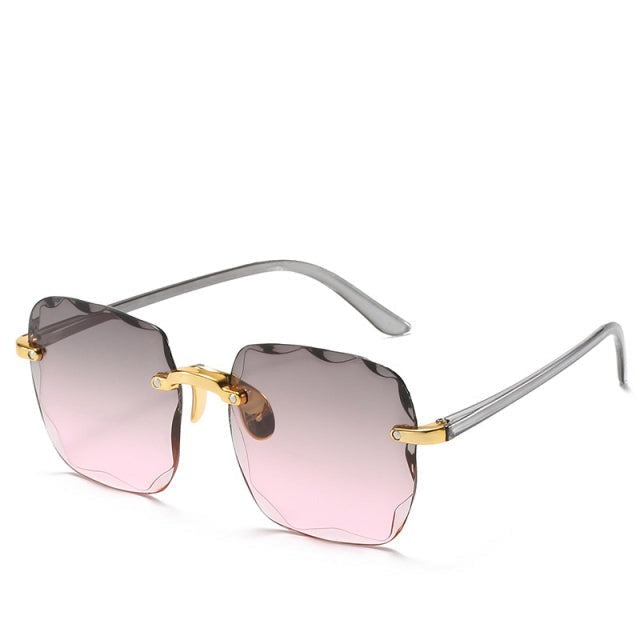 Vintage-Style Rimless Sunglasses with UV400 Protection