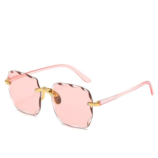 Vintage-Style Rimless Sunglasses with UV400 Protection
