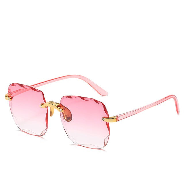 Vintage-Style Rimless Sunglasses with UV400 Protection