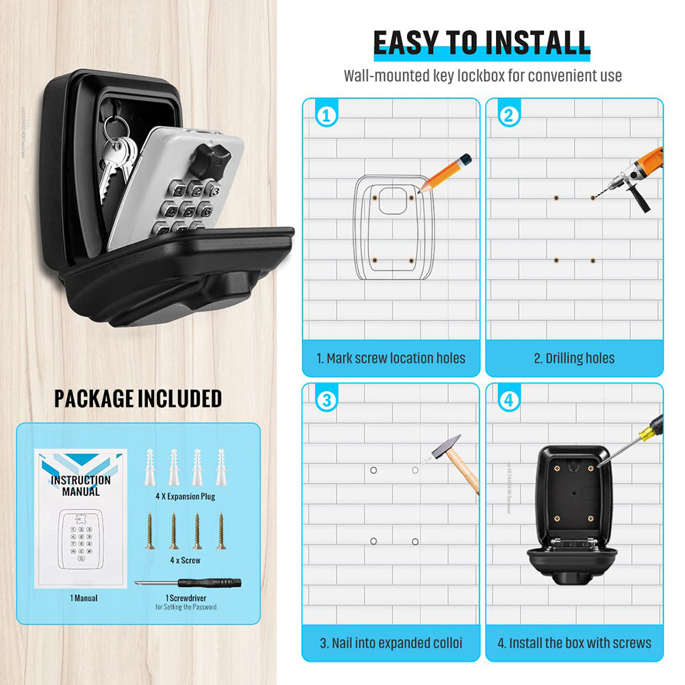Wall-Mounted Outdoor Key Safe