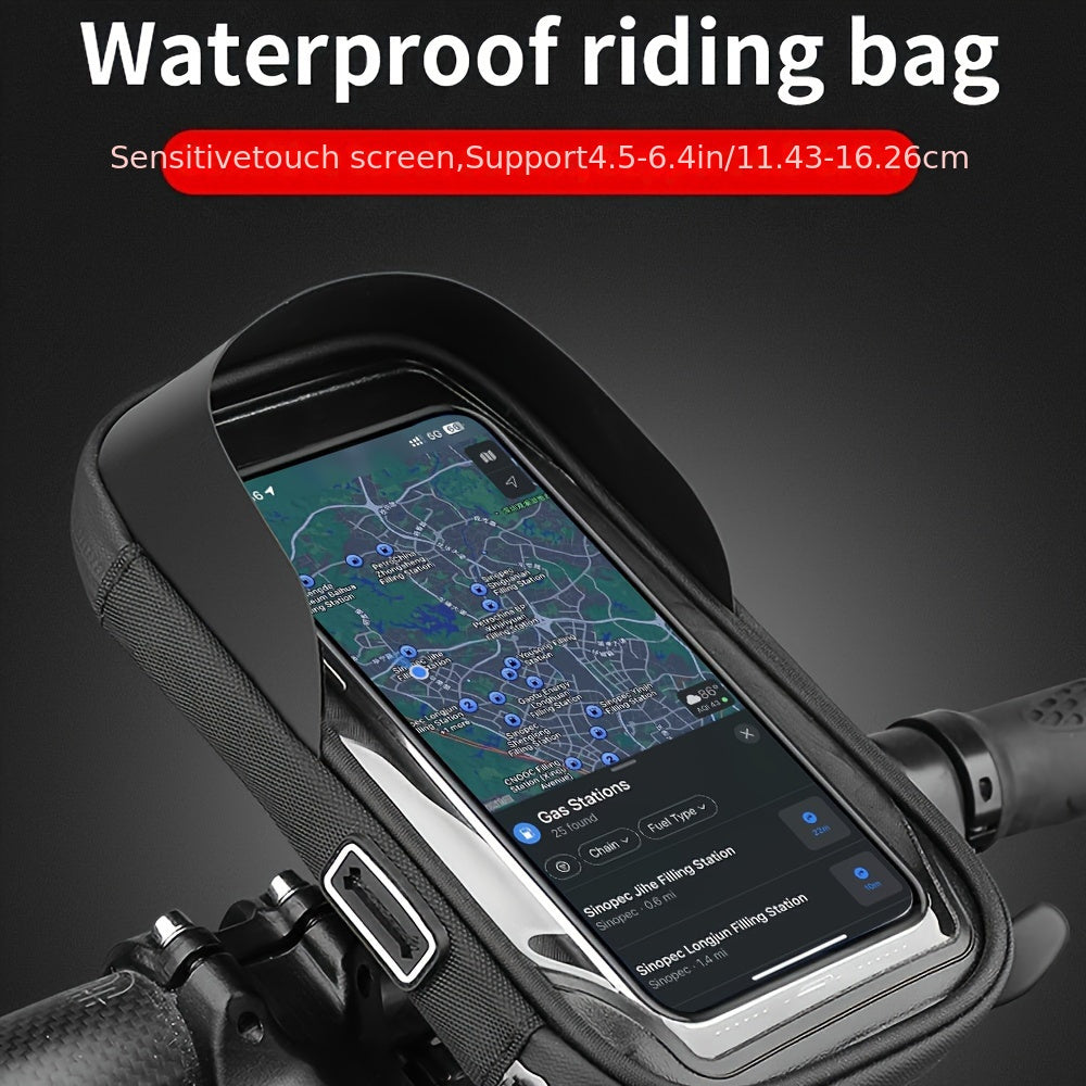 Waterproof Bike and Motorcycle Phone Mount – Handlebar Bag with 360° Rotation