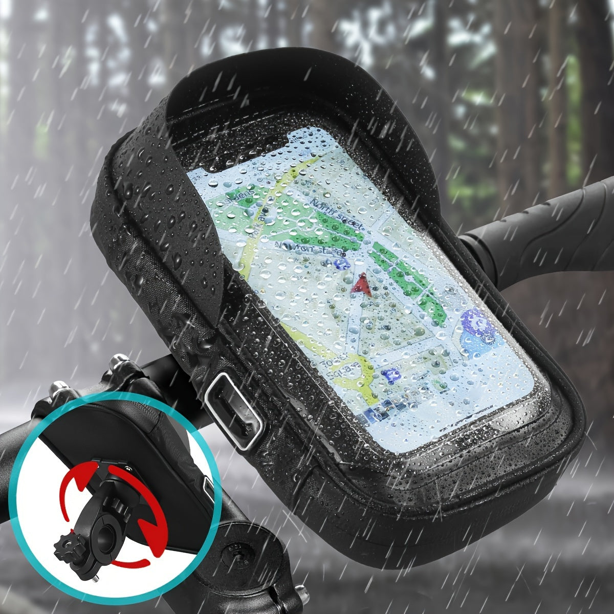 Waterproof Bike and Motorcycle Phone Mount – Handlebar Bag with 360° Rotation
