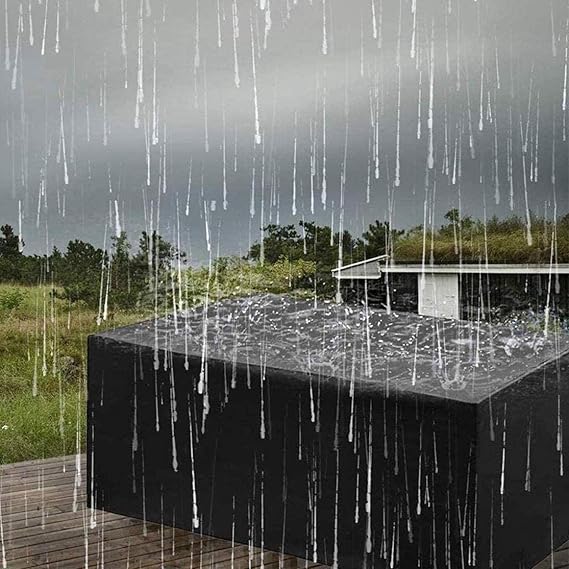 Waterproof Black Polyester Protective Garden Furniture Cover