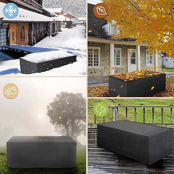 Waterproof Black Polyester Protective Garden Furniture Cover