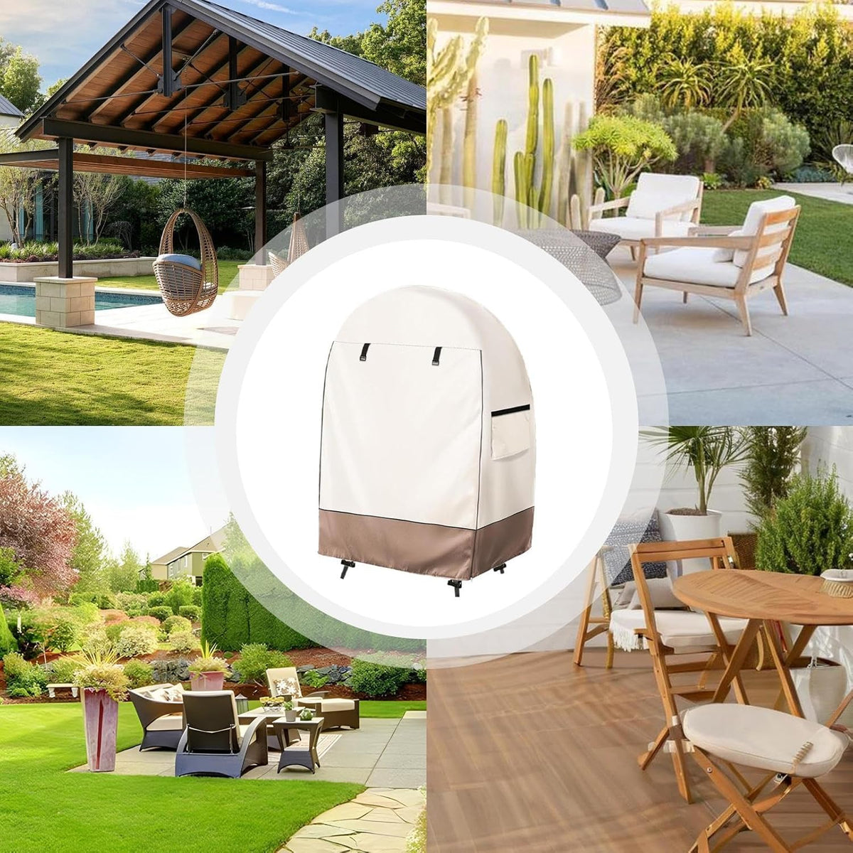 Waterproof Egg Chair Cover with Double Zipper