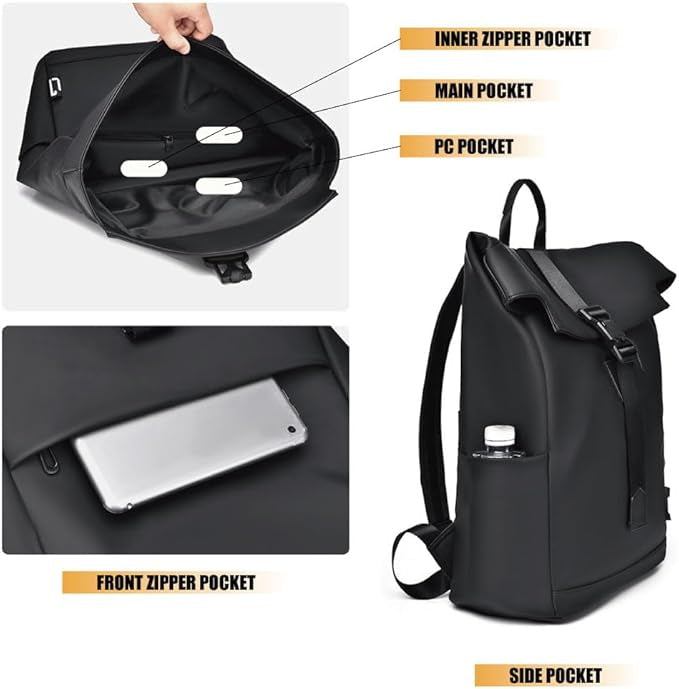 Waterproof Ergonomic Backpack – Lightweight Travel Rucksack with USB Charging and Large Laptop Storage