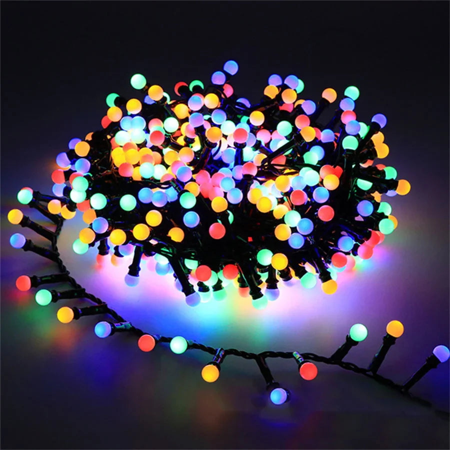 Waterproof LED String Lights – Outdoor String Lights with Round Bulbs for Garden and Patio