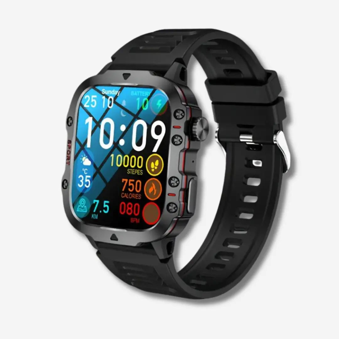 Waterproof Outdoor Smartwatch - Adventure-Ready Fitness Tracker with Full Health Monitoring