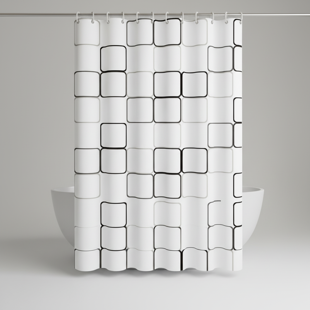 Waterproof Semi-Transparent Shower Curtain