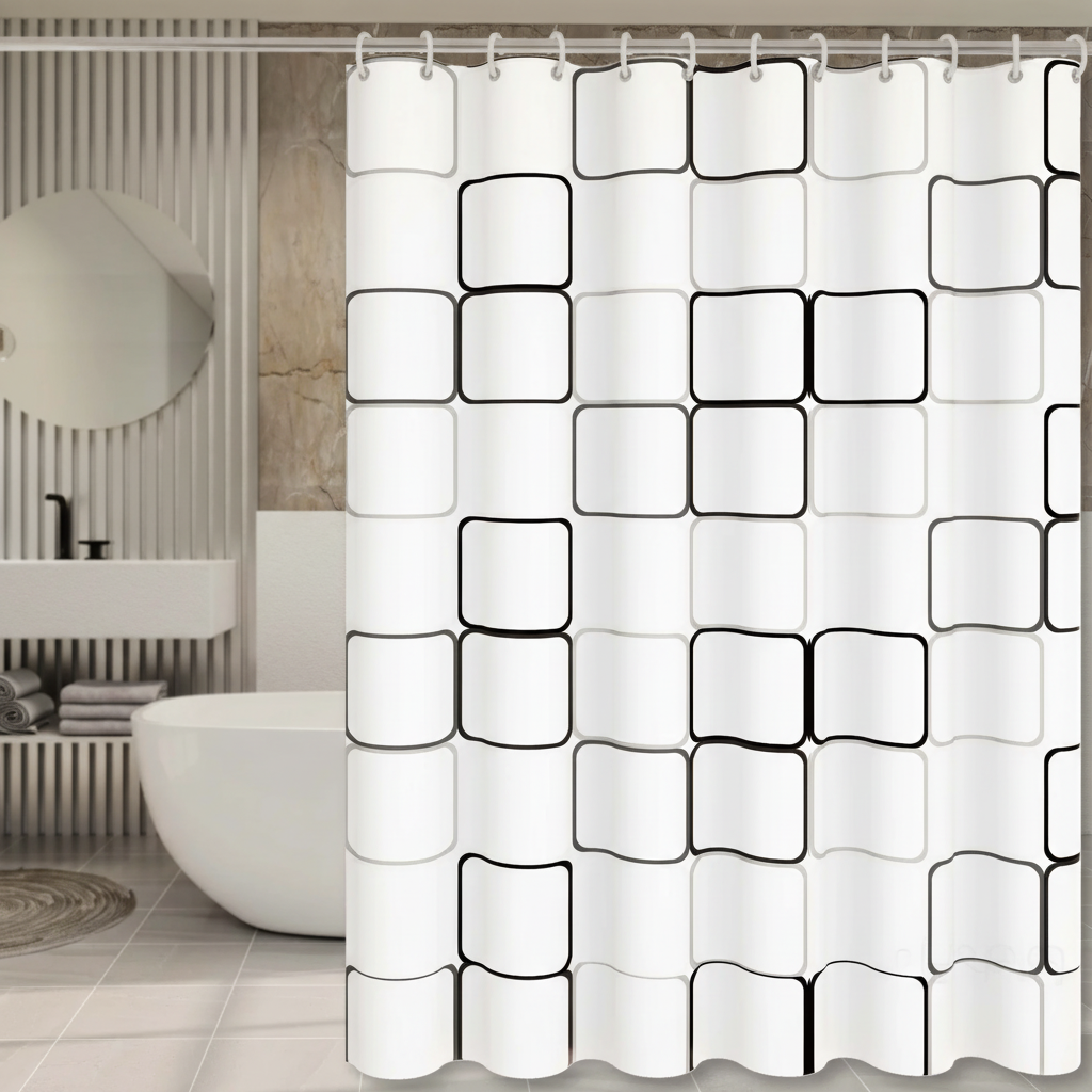 Waterproof Semi-Transparent Shower Curtain