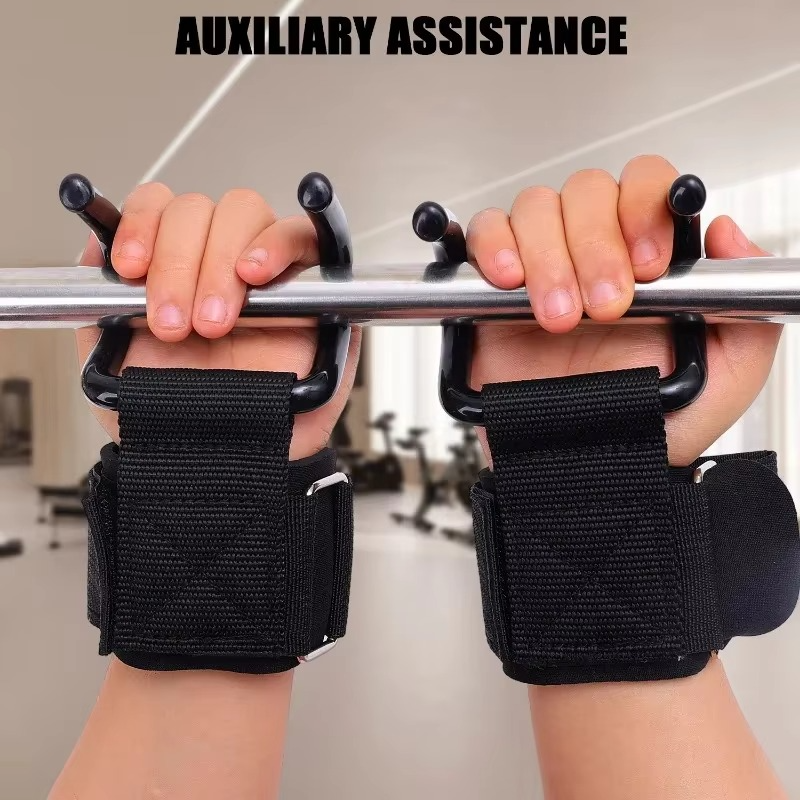 Weightlifting Grip Hooks with Wrist Straps