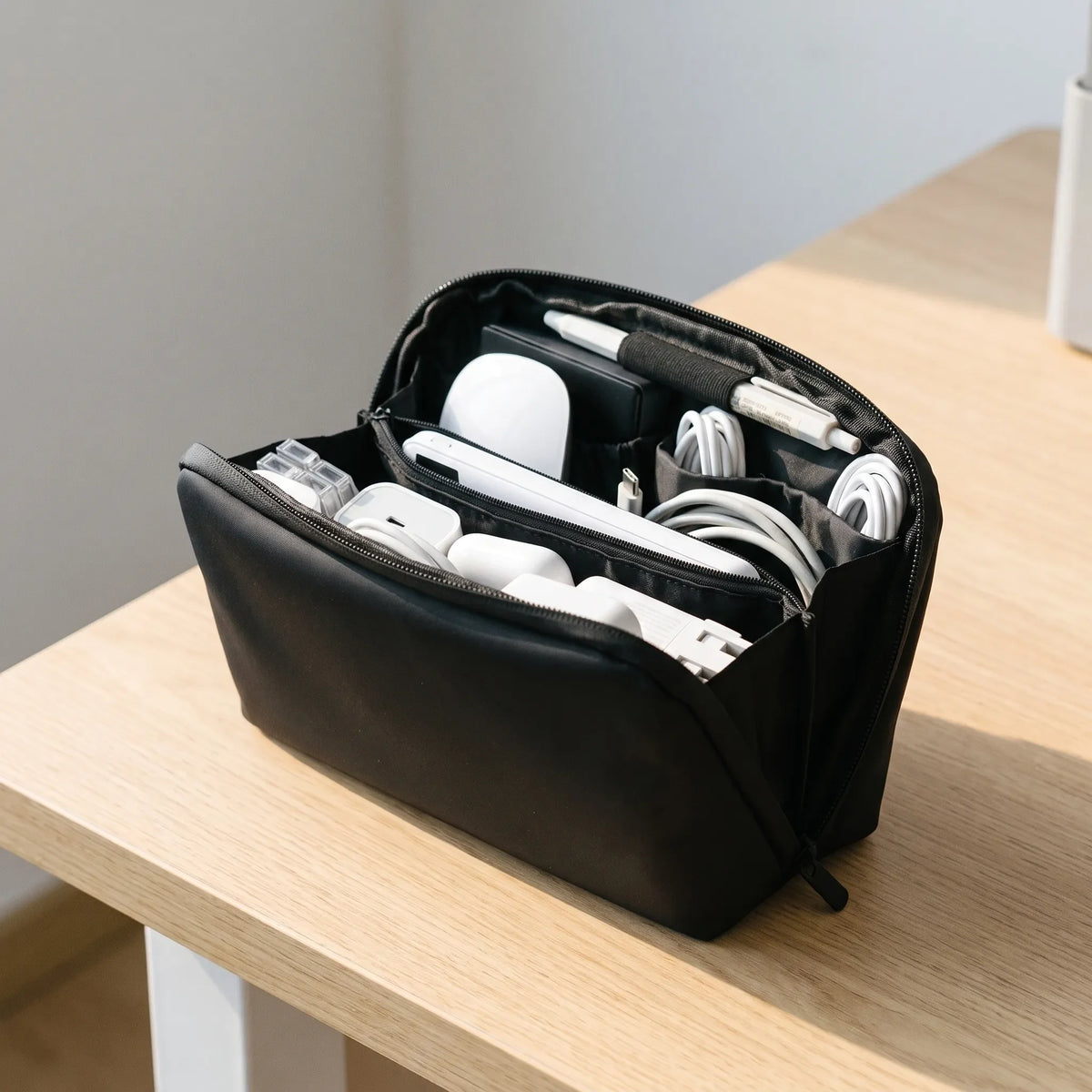 Wide-Opening Tech Organizer