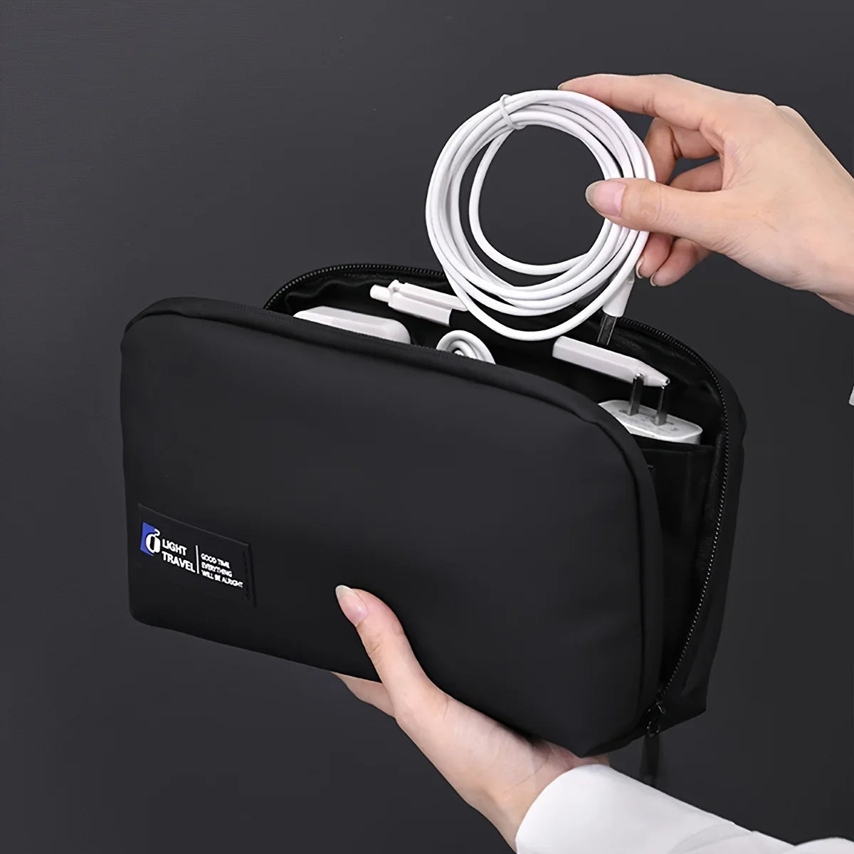 Wide-Opening Tech Organizer