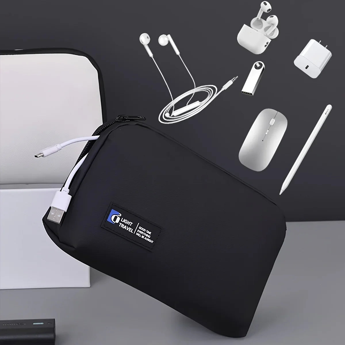 Wide-Opening Tech Organizer